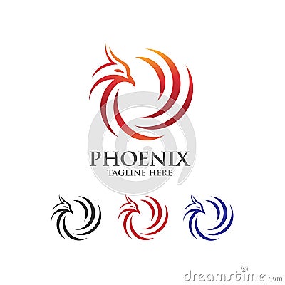 Phoenix Bird logo Vector Illustration