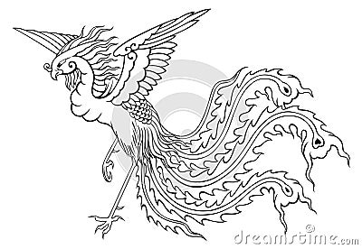 phoenix chinese style for coloring stock images - image