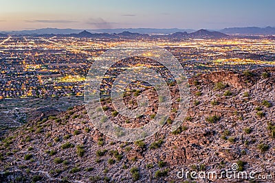 Phoenix Cityscape after Sunset Stock Photo