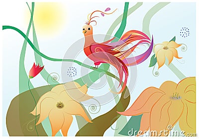 Phoenix fantasy bird Vector Illustration