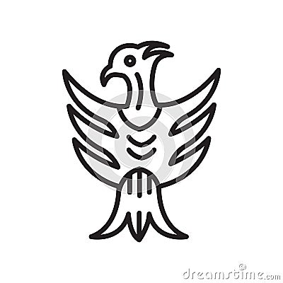 Phoenix icon vector sign and symbol isolated on white background Vector Illustration