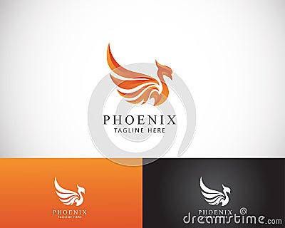 phoenix logo creative color modern fire bird angry sign symbol animal design Stock Photo