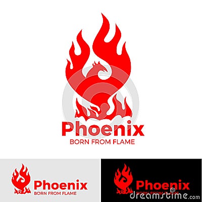 Phoenix logo creative logo of mythological bird Fenix, a unique bird Vector Illustration