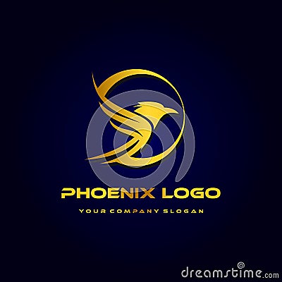 phoenix logo template, luxury design vector, icon Vector Illustration