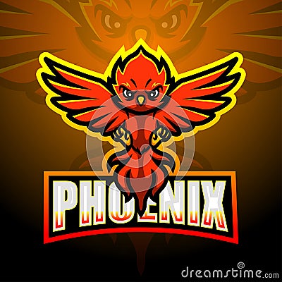 Phoenix mascot esport logo design Vector Illustration