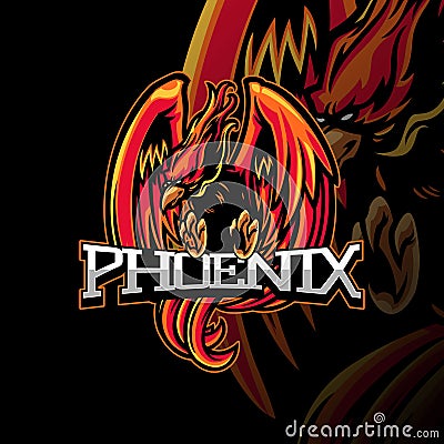 Phoenix mascot logo illustration for epsort gaming Vector Illustration