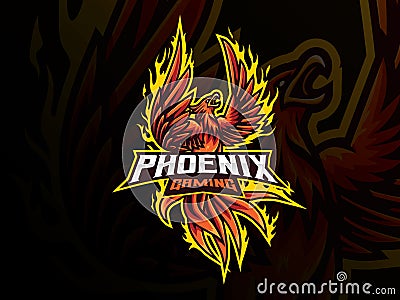 Phoenix mascot sport logo design Vector Illustration