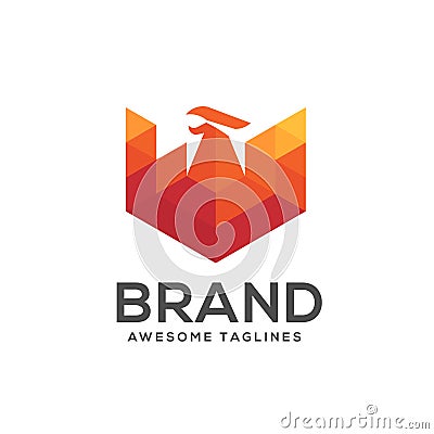 Phoenix modern geometric logo concept Vector Illustration