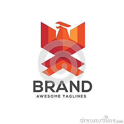 Phoenix modern geometric logo concept Vector Illustration