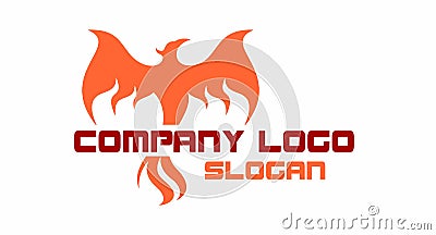 Phoenix rising logo Vector Illustration