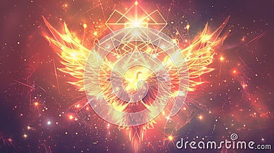 Phoenix Rising Symbolizes Overcoming Addiction and Renewal Stock Photo