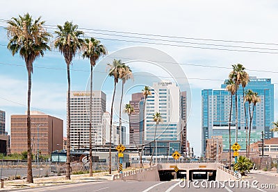 Phoenix Skyline it is the capital and most populous city of Arizon Editorial Stock Photo