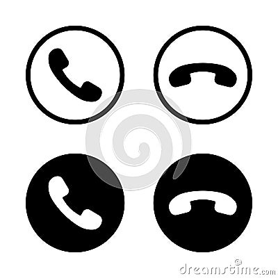 Phone accept and decline call icon vector Vector Illustration