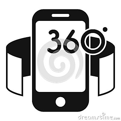 Phone app pointer icon simple vector. Solitary panoramic Vector Illustration