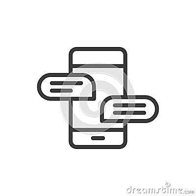 Phone with text messages icon Vector Illustration