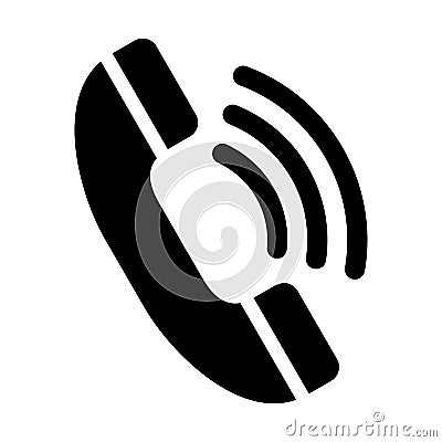Phone black icon. Call symbol isolated on white in vector. Vector Illustration