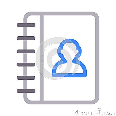 Phone book vector color line icon Vector Illustration