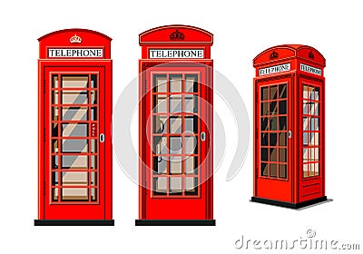 Phone box in London Vector Illustration