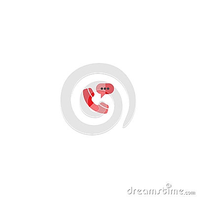 Phone bubble chat icon logo template Vector Illustration