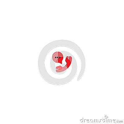 Phone bubble chat icon logo template Vector Illustration
