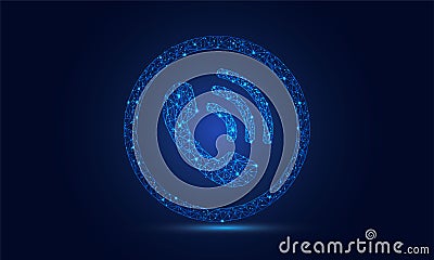 Phone Call. Abstract wireframe vector illustration on dark blue. Call and dial concept. Low poly starry sky digital 3d modern Vector Illustration