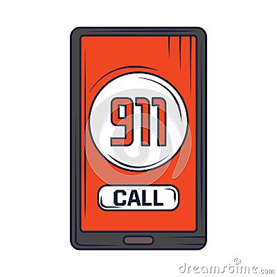 phone call emergency Vector Illustration