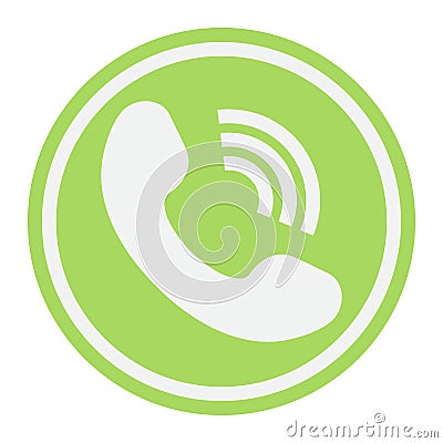 Phone Call flat icon, contact us and website Vector Illustration