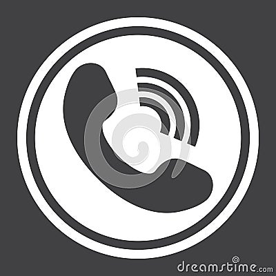 Phone Call solid icon, contact us and website Vector Illustration