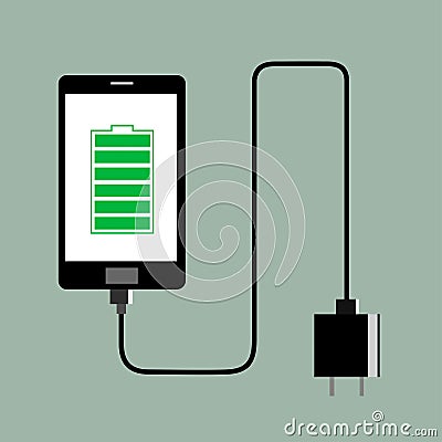 Phone charger full battery Vector Illustration