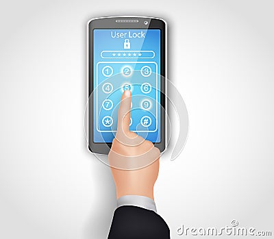 Phone click pattern button Vector Illustration