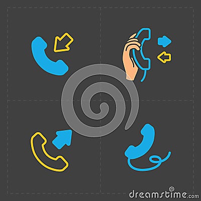 Phone colorful icons, vector illustration. Vector Illustration