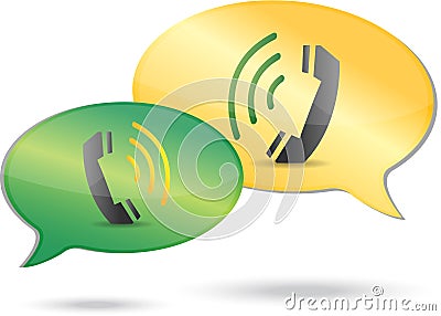 Phone communication concept illustration Cartoon Illustration