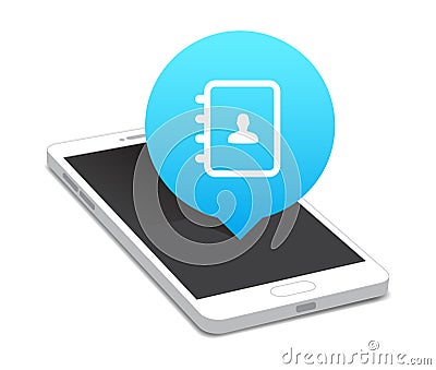 Phone Contacts Icon Bubble Vector Illustration