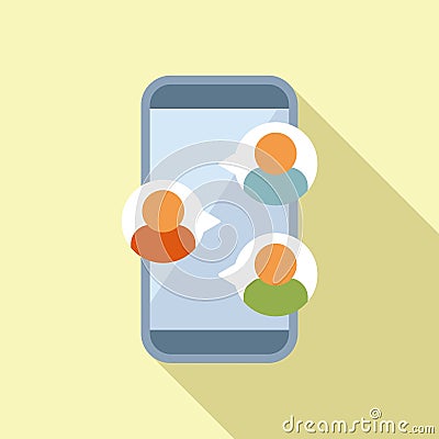 Phone contacts icon flat vector. Online message Vector Illustration