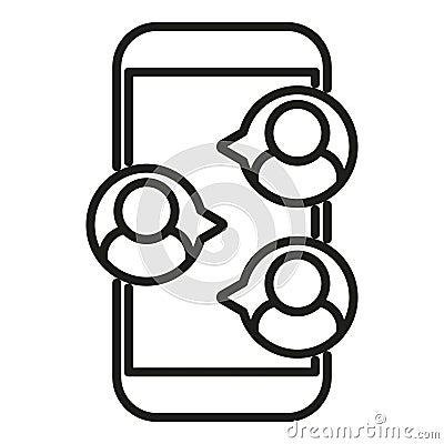 Phone contacts icon outline vector. Online message Stock Photo