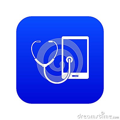 Phone diagnosis icon digital blue Vector Illustration