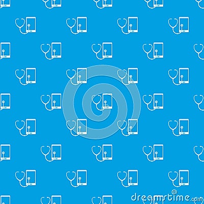 Phone diagnosis pattern seamless blue Vector Illustration