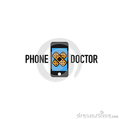 Phone doctor logo Vector Illustration