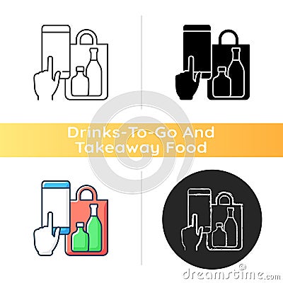 Phone drinks ordering icon Vector Illustration