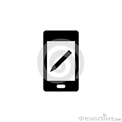 Phone, edit, pencil vector icon. Simple element illustration from UI concept. Mobile concept vector illustration. Phone, edit, Cartoon Illustration