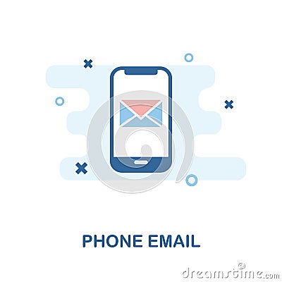 Phone Email icon. Simple element illustration. Phone Email pixel perfect icon design from mobile phone collection. Using for web d Cartoon Illustration