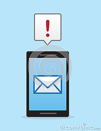 Phone Email Notification Vector Illustration