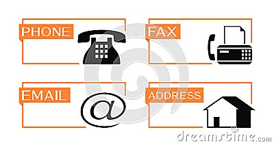 Phone, fax, email and address banner Vector Illustration