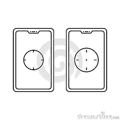 Phone with focal point or focus icon design. Vector Vector Illustration