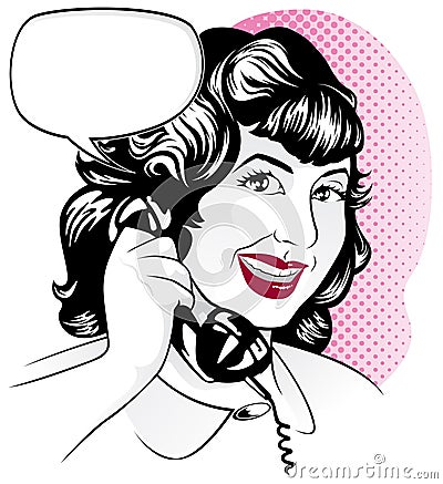 Phone girl Vector Illustration