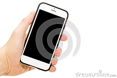 PHONE IN HAND Stock Photo