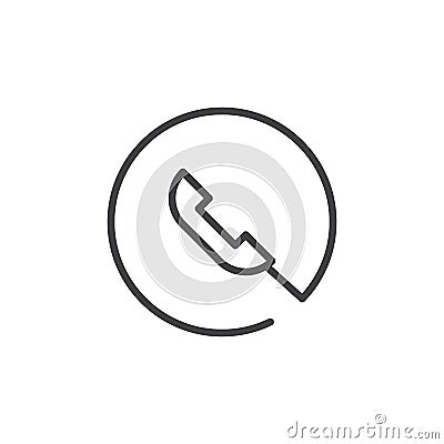 Phone handset line icon Vector Illustration