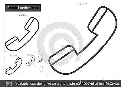 Phone handset line icon. Vector Illustration