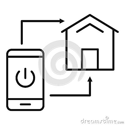 Phone house control icon, outline style Vector Illustration