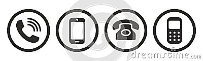 Phone icon collection. Call sign. Vector Vector Illustration